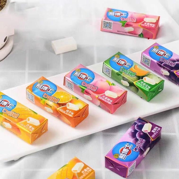【中國直郵】 台灣 徐福記 熊博士口嚼糖芒果桔子味果汁橡皮軟糖懷舊小吃學生休閒零食 混合口味 約22克*5條 3