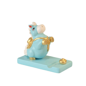 Zodiac Little Horse Figurine, Mobile Phone Stand, Desktop, Money Coming Soon, Blue, 8.2*10*5.1cm*1 Piece