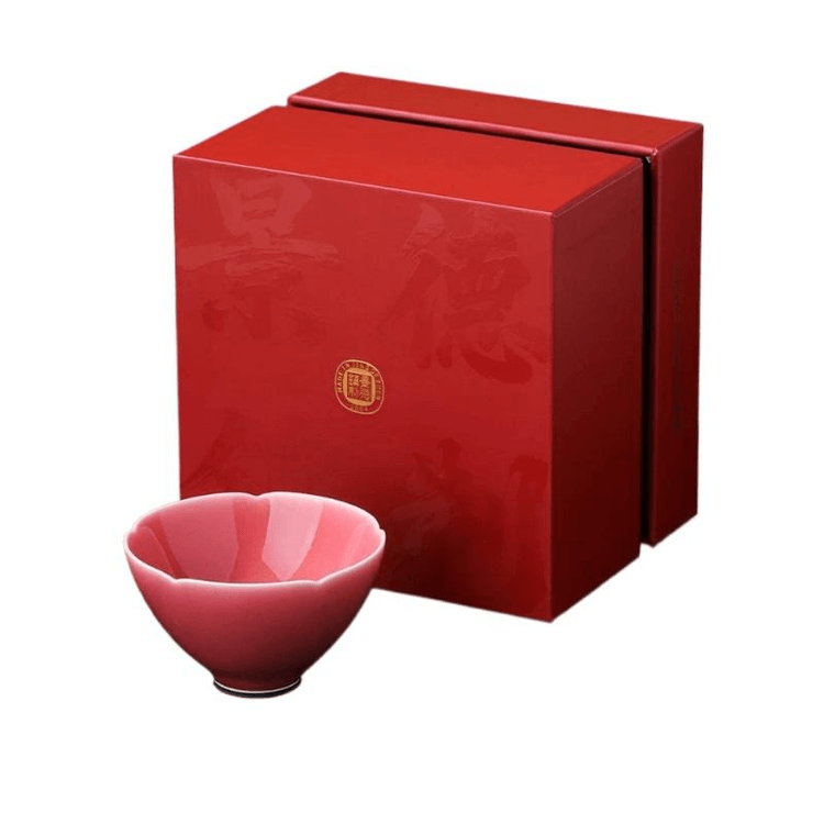 中国直送】景徳鎮公式陶磁器ティーセット個人用ティーカップ桃花弁