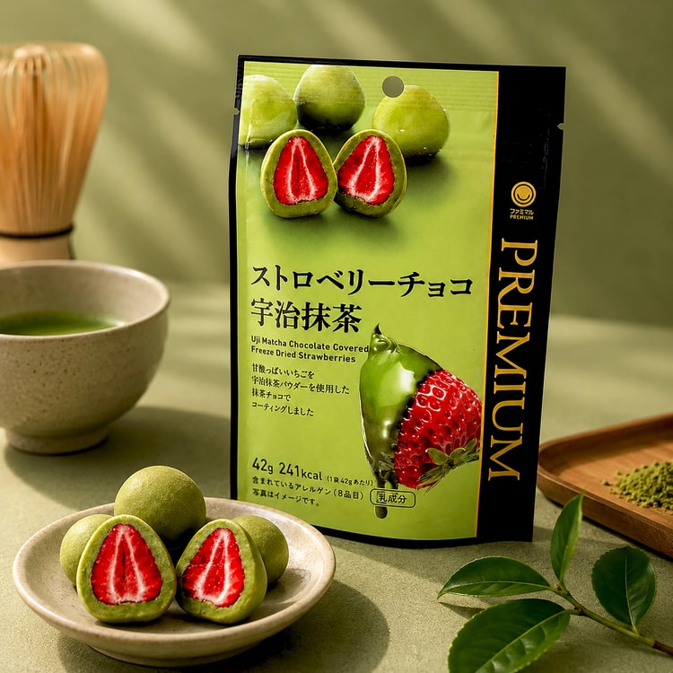 FAMILY MART ファミマル プレミアム 宇治抹茶チョコがけフリーズドライ