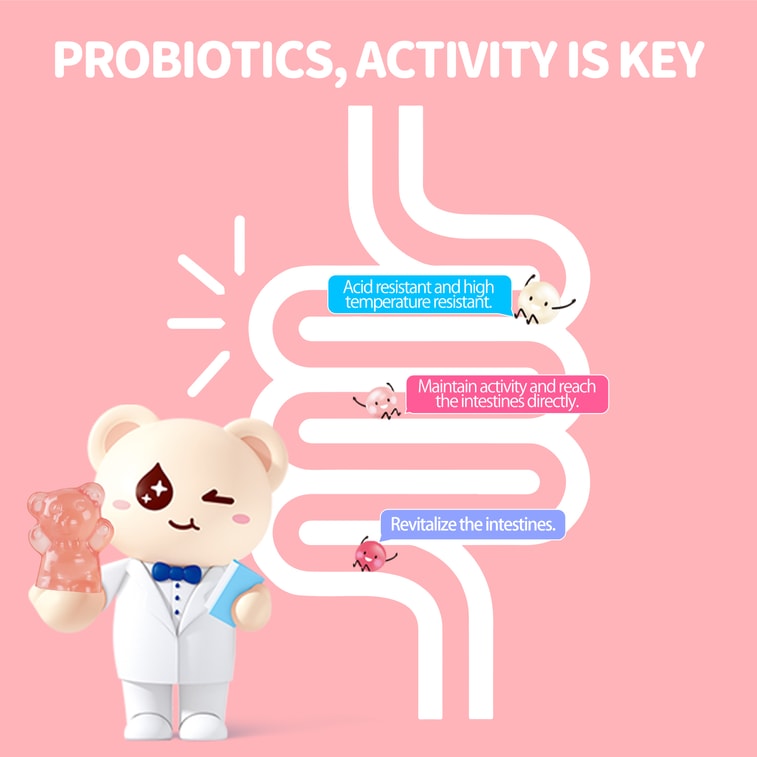 贝欧宝 水蜜桃味 活性益生菌小熊软糖儿童和幼儿健康营养零食 - 225 克 5