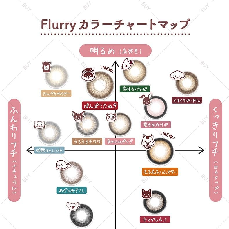 【日本美瞳/日本直郵】Flurry by colors 日拋美瞳 Half Ash Green 混血灰奶綠“灰色系”10片裝 度數-3.25(325)預定3-5天 DIA:14.1mm | BC:8.6mm