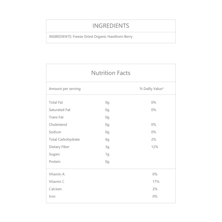 USDA Organic Freeze Dried Hawthorn Berry Slice 40g 6