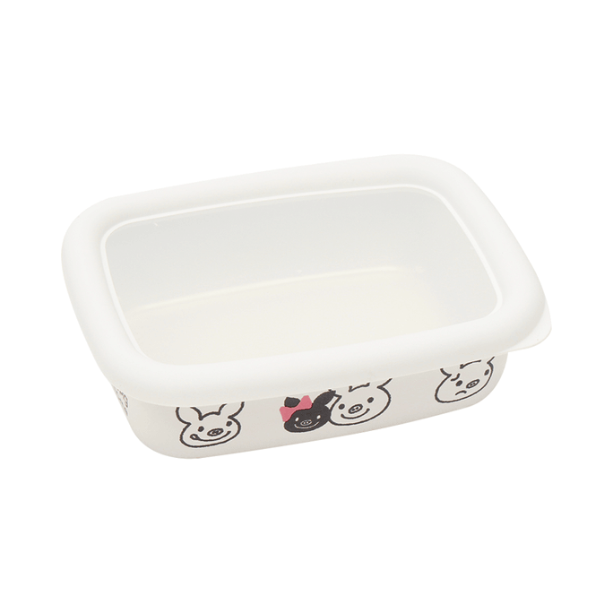 Luckypig home piggy pattern shallow square container with lid S 1pc