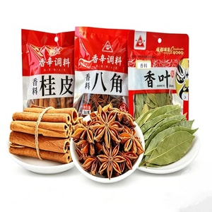 川珍 正宗滷肉香料大料燒滷調料家用,八角+桂皮+香葉3袋組合裝共87g