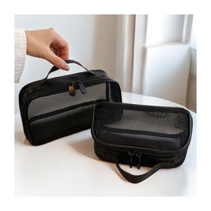 High-quality mesh large capacity makeup bag 1 piece [Large size 24*11*11cm] portable toiletry bag