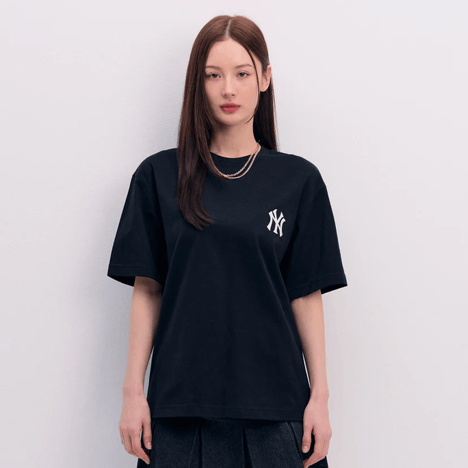 한국 MLB 한국 남녀공용 라지 클래식 레터 로고 반팔 티셔츠, L