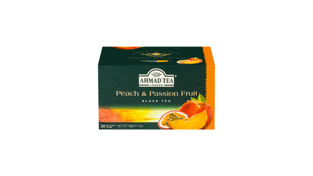 Ahmad Tea Black Tea, Peach & Passion Fruit - 20 tea bags, 40 g