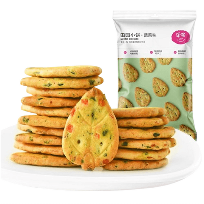 【中國直郵】 樂奈 田園小餅蔬菜口味 晚上解餓吃粗糧100g/袋