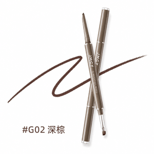 [Recommended By Xu Lu] Bodybuilding Creative Research Double Head Eyeliner Gel Pen, Non Smudging, Waterproof, Sweat Resistant, Durable Blade Brush [Double Head Style] G02 Dark Brown - Single piece