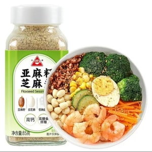 川珍 亚麻籽芝麻盐营养高膳食纤维轻食调味料85g*1瓶