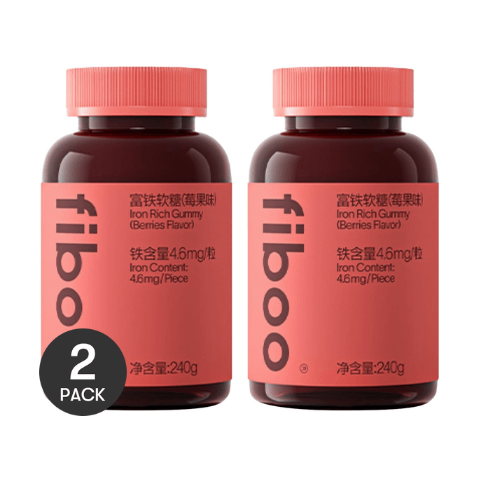 철분 함유 젤리, 베리맛, 60개 *2개【2팩】