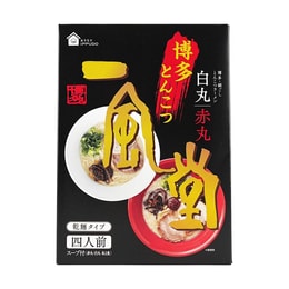 日本IPPUDO一風堂 博多豚骨風味拉麵 特製豬骨湯風味拉麵 白丸原味*2 + 紅丸辣味*2 480g