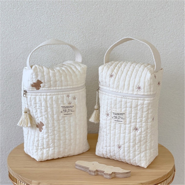 Korean Ins Mommy Bag Lightweight Multifunctional For Outdoor Use Embroidered Handbag Portable Bag Snowflake One Piece 6
