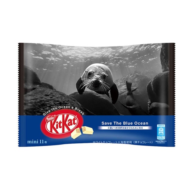 商品详情 - 【日本直邮】日本KIT KAT 2021年秋季限定 保护海洋特别版白巧克力口味威化 11枚装 - image  0