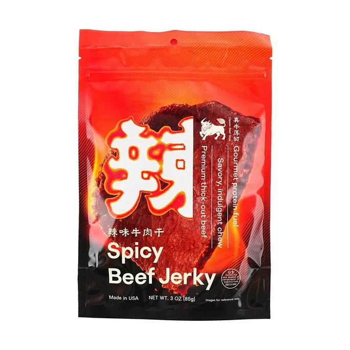 米寶 辣味真牛厚切牛肉乾 85g【USDA認證】【100%原切牛肉 濃鬱肉香】【低卡高蛋白健康點心】
