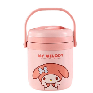 Sanrio Stainless Steel Extra Long Insulation 1.8L Large Capacity Double Lunch Bucket Bento Box Melody 1pc