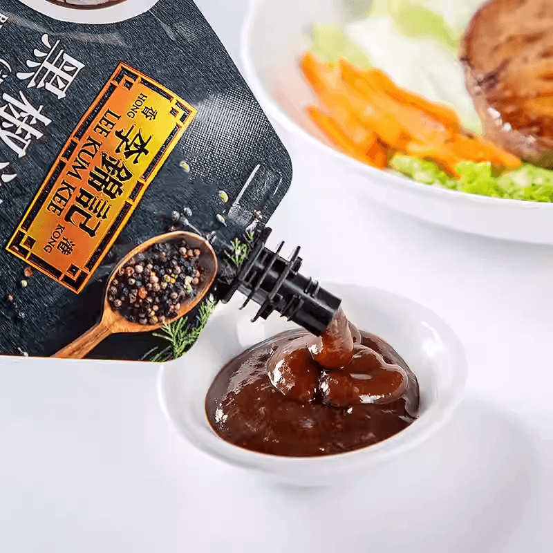 【中国直邮】 香港 李锦记 黑椒汁230g牛排酱黑胡椒酱调料黑椒酱*1袋