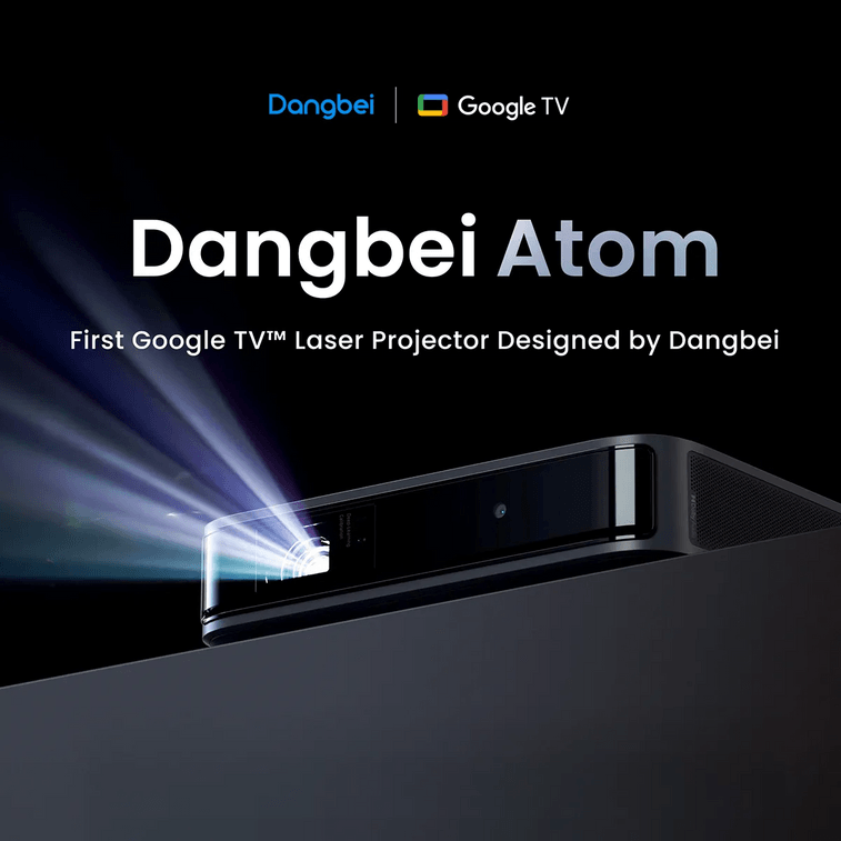DANGBEI当贝 Atom激光投影仪 高清 1080P Google TV 内置 Netflix 1200流明激光投影 40-457.2cm 8