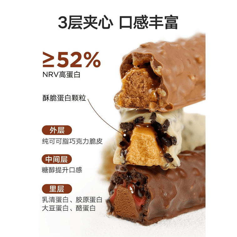 【中國直郵】 英國 PhD 智選便攜蛋白棒黑金裝代餐飽腹0蔗糖能量餅乾零食多口味混合 64g*3條裝+32g*4條裝 3