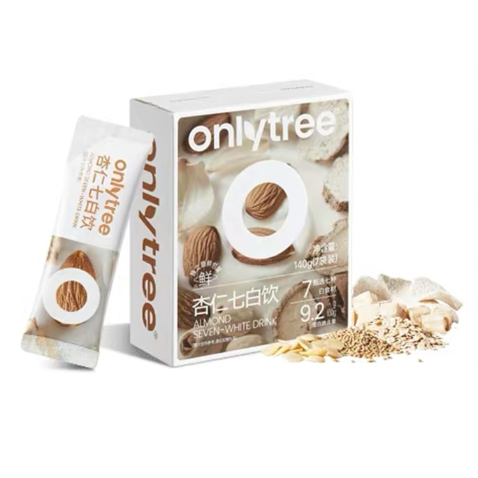 onlytree 【古法七白処方】アーモンド七白ドリンク 7包【7種の白を配合し、内側から潤いを与え、白く明るい肌へ導く。ビタミンEと食物繊維を豊富に含み、美容と満腹感を両立】