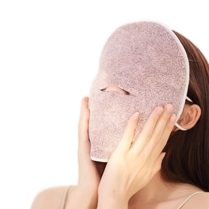【中国直送】Brainbow 温湿布タオル ピンク 1枚 二重層 厚手 やわらかフェイスタオル 肌落ち着く 顔用スチームタオル 加熱式 耳かけ式 温冷湿布マスク 美容院と同じスタイル