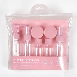 7-Piece Travel Refillable Bottle Set Portable Press Lotion and Spray Bottles for Cosmetics and Skincare Samples