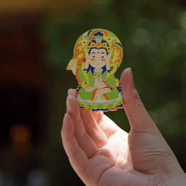 灵隐祈福 文殊菩萨转转佛冰箱贴 磁吸装饰贴 智慧 112*112*21mm