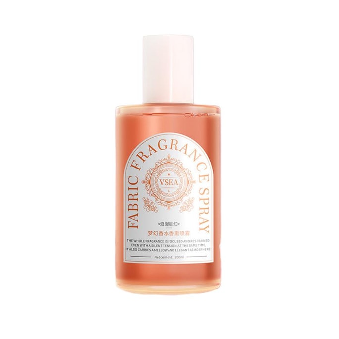 [중국 직배송] VSEA 섬유 탈취제 스프레이, 200ml, 탈취, 오래 지속되는 향기, 냄새 제거, 진드기 제거 및 박테리아 억제