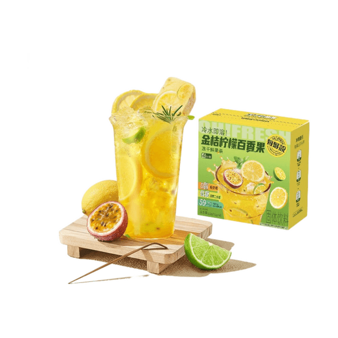 Thé aux fruits lyophilisés Mei Xian Shuo (Kumquat Citron Fruit de la passion) 60g 4 sachets