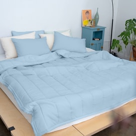 SEMI-MICROFIBER MARSHMALLOW COMFORTER - BLUE (Twin)