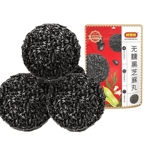 Haoxiangni 高カルシウム無糖黒ゴマボール、135g、鮮度保持のため窒素充填、15袋に個別包装、カルシウムとタンパク質が豊富で健康的で栄養価が高い。