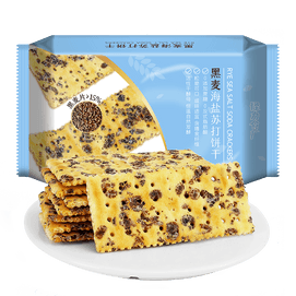  怪力食廠 【超人氣】 黑麥海鹽蘇打餅乾鹹味奶油起司無添加蔗糖養零食粗糧代餐180g