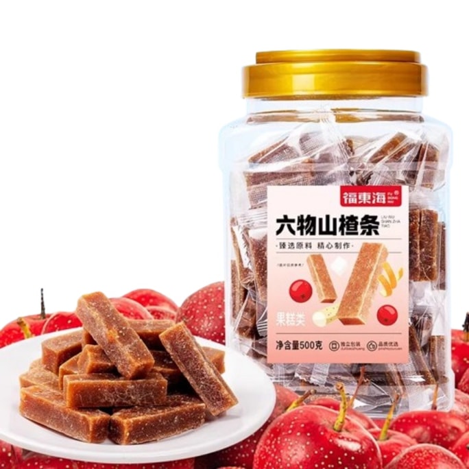 【中國直郵】 福東海 六物山楂條 加入陳皮雞內金山藥茯苓山楂片乾點心 500g