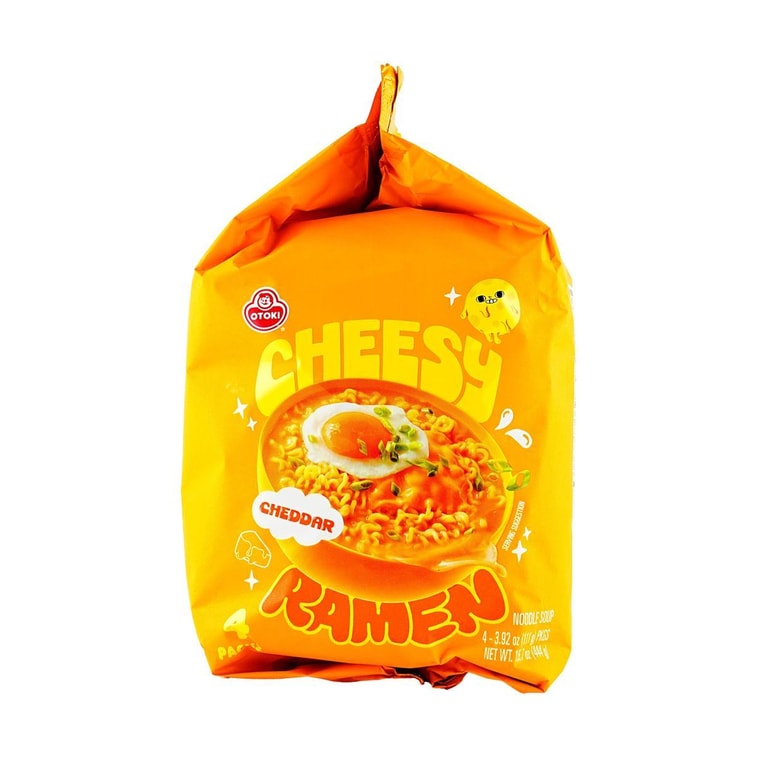 Cheesy Ramen - Cheddar Flavor, Non-Spicy Creamy & Savory Korean Instant Cheese Noodles ,3.92 oz*4 Pack 7