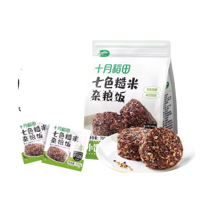 [중국 직송] 10월 논 7일 현미밥, 건강, 저지방, 통곡물, 바로 먹을 수 있는, 100g x 7