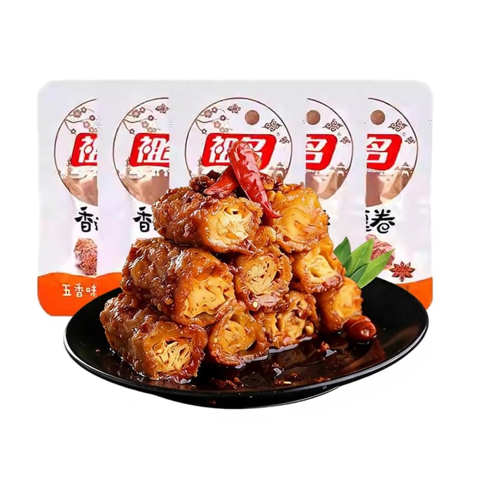 Spiced Tofu Rolls, Five-Spice Flavour, 250g Dried Tofu, Small Packet Soy Products Tofu Jerky Spicy & Hot Vegetarian Meat Tofu Rolls Snack Food