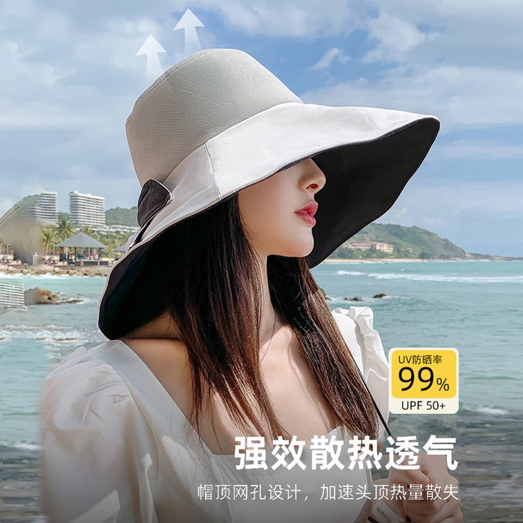 New Women's Large Brim Sun Hat Summer UV Protection Wide Brim Fisherman Hat Thin Face Covering Sun Hat With Adjustable Head Circumference, Khaki F 6