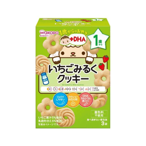 Snacks For Ages 1+ (with DHA): Strawberry Milk Cookies 16g X 3 packs