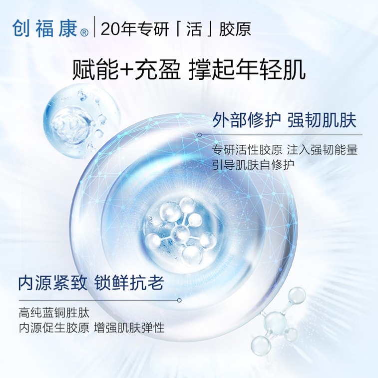 【中国直邮】 创福康 胶原蓝铜胜肽次抛精华液 30支/盒 补水保湿屏障修护紧致淡纹抗初老 3