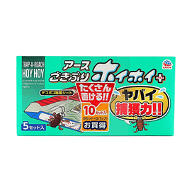 日本EARTH CHEMICAL Gokiburi Hohoi+ 粘捕式蟑螂诱捕器 5组×2包入