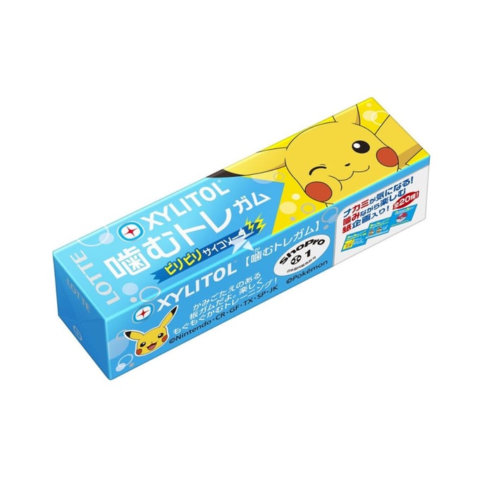 LOTTE Pokemon Tooth Protection Xylitol Chewing Gum Soda Flavor 9 Pieces Random Packaging