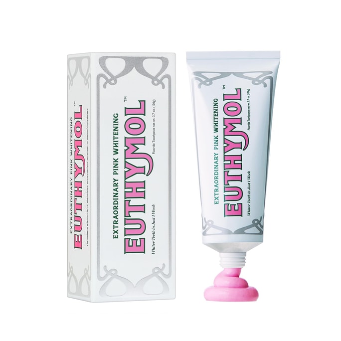 英國 EUTHYMOL悅滋木 經典復古美白牙膏 桃香薄荷清新口氣 去牙漬亮白牙齒 106g