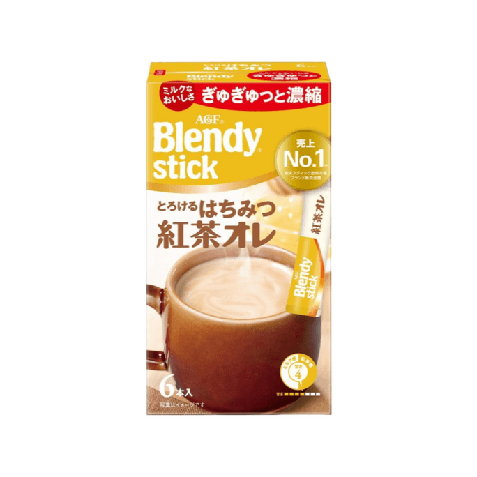 【日本直郵】 日本 AGF BLENDY系列 蜂蜜紅茶拿鐵 6條裝