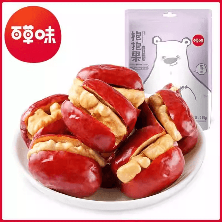 Hug Fruit Grey Dates with Walnut Paste, Red Dates with Walnut, 118g*1 Bag 3