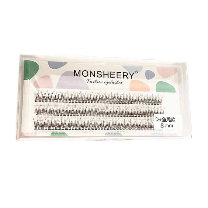 MONSHEERY Eyelashes Extensions 6D + D Curl 8mm 120/box (FREE Glue + Tweezer)