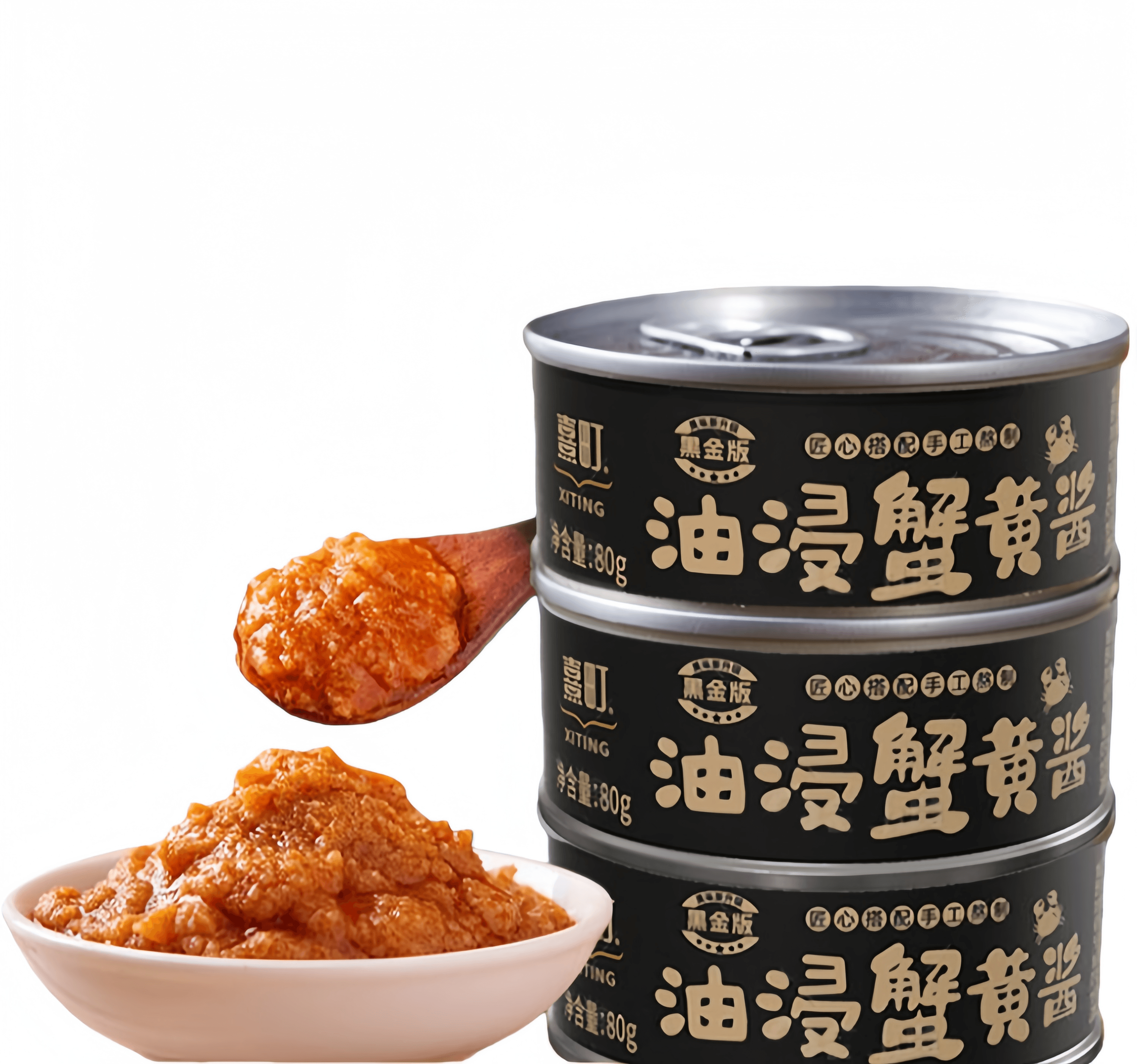 Xi Ding Sauce à la chair de crabe sans additifs, instantanée pour riz ou nouilles, sauce crabe et œufs de poisson 80g/pot