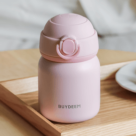 BUYDEEM北鼎 mini弹盖保温杯 不锈钢单手开合杯子 可爱水杯TAN200 猪猪粉 200ml
