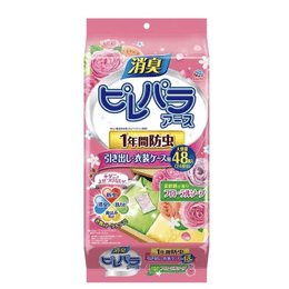 【日本直邮】白元earth 安速樟脑丸 衣柜防霉防虫防潮除味驱虫 48包入 1年用 花香味