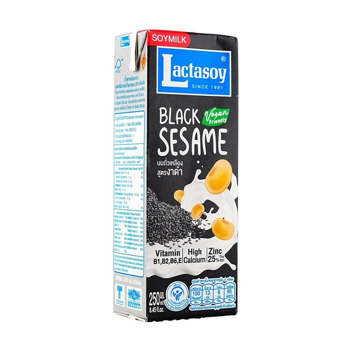 泰国LACTASOY力大狮 黑芝麻豆奶 250ml